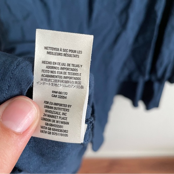 Free People Beck Loose Keyhole Dress Navy - Picture 9 of 9